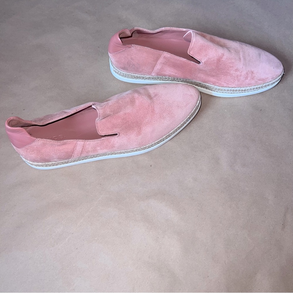 Vince Dillon Sneaker Terracotta Rose SZ 9 Suede Slip On Preppy Classic Casual - Picture 12 of 13